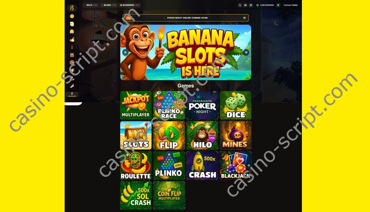 bananabets solona on chain web3 casino source code